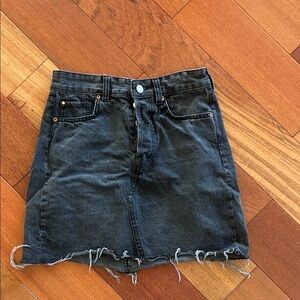 Black Denim Skirt